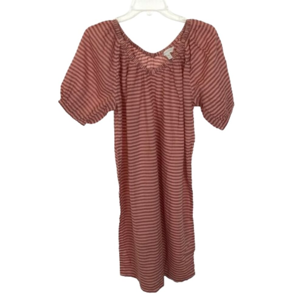 NWOT Womens Size XS Garnet Hill Pure Organic Cotton Easy Gathered Swim Cover-Up